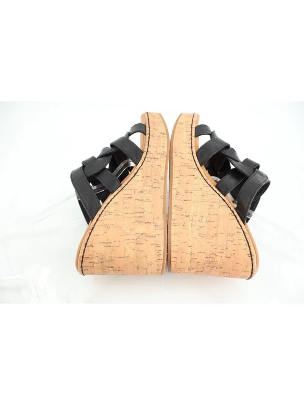 Born BOC Women Cora Sandal Size 10 Black Wedge Platform Vegan Leather Slide Mule